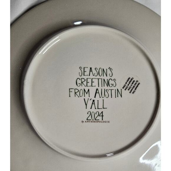 Anthropologie Holiday in the City Austin 2024 4 Piece Set Mug Glass 2 Plates - Picture 5 of 11